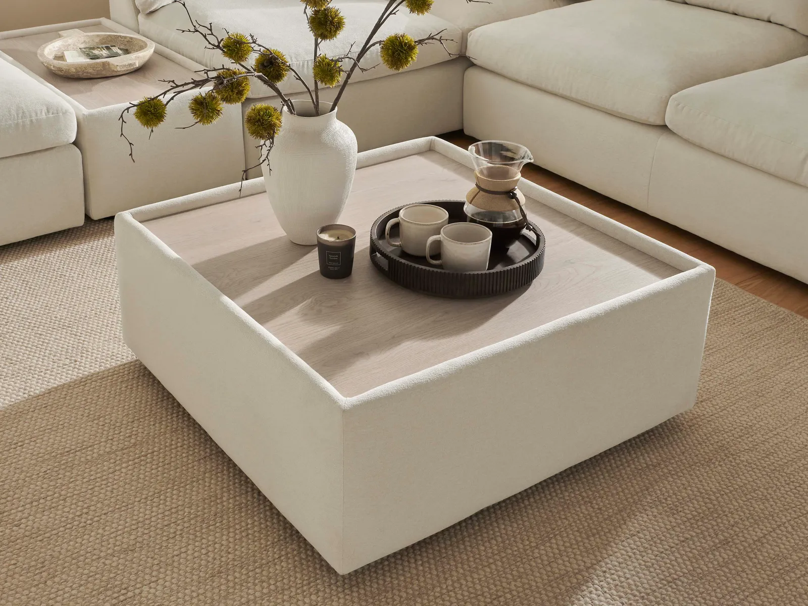 Square Wood Top Table